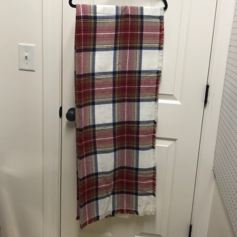 Plaid blanket scarf